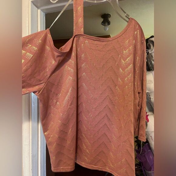 NWT New Look Pink and Gold One Shoulder Blouse - Picture 12 of 15